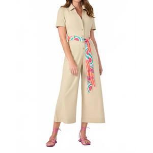 NEW TRINA TURK j'adore jumpsuit in biarritz beige